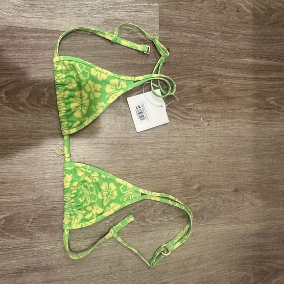 Kulani kinis double strap bralette  Green Bikini Set with lime - Picture 2 of 2